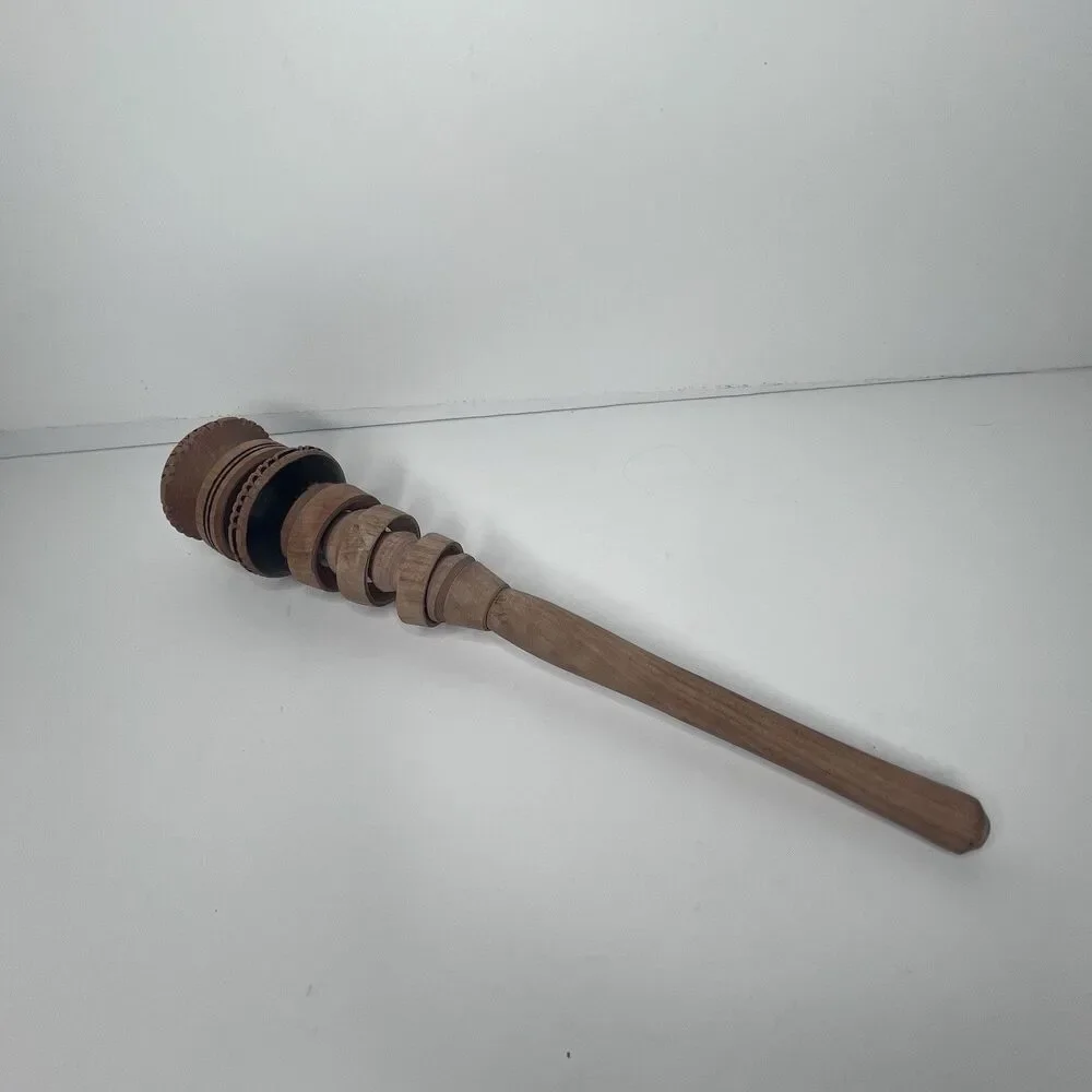 Vintage Molinillo Hand Carved Wooden Mexican Chocolate Whisk Mexico Folk Art